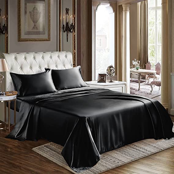 Photo 1 of COZYLUX SATIN SHEETS KING (BLACK) 108X102IN