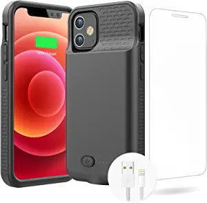 Photo 1 of GIN FOXI Battery Case for iPhone 12/12Pro, Real 7000mAh Ultra-Slim Battery Charging Case Rechargeable Anti-Fall Protection Extended Charger Cover for iPhone 12Pro/12 Battery Case(6.1 inch)
