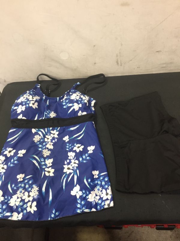 Photo 1 of BLUE FULL BATHING SUIT BLOUSE WITH BLACK BOTTOM (M)