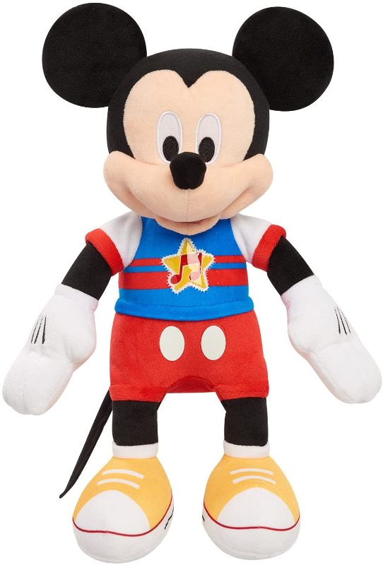 Photo 1 of Disney Junior Mickey Mouse Funhouse Singing Fun Mickey Mouse 13 Inch Lights and Sounds Feature Plush, Sings The Wiggle Giggle Song, by Just Play
