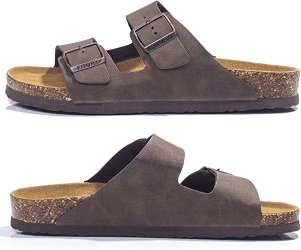 Photo 1 of FITORY Mens Sandals, Arch Support Slides with Adjustable Buckle Straps and Cork Footbed Size 13
