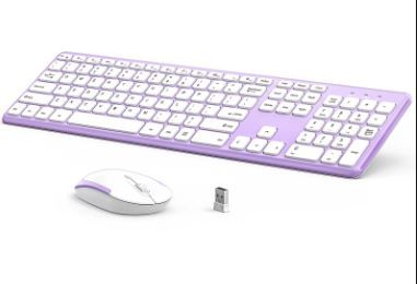 Photo 1 of  Ultra-Slim Wireless Keyboard & Mouse Combo, COLOR: WHITE-PURPLE
