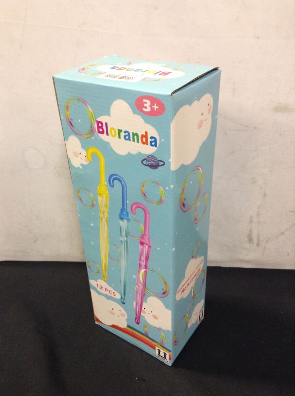 Photo 2 of Bloranda 12 Pack 15'' Bubble Wands Bulk - Large Bubble Wand | Umbrella Big Bubble Wand 3 Colors Bubble Wand Party Favors Summer Toys Outdoor Play Toys Birthday Party
