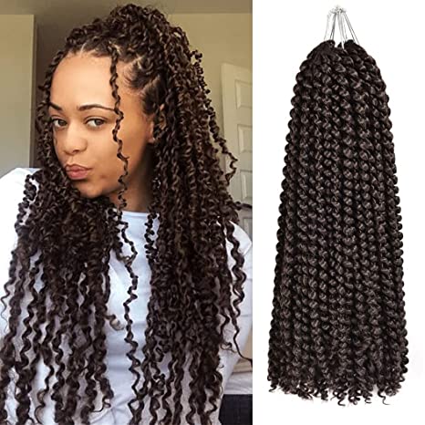 Photo 1 of Relena 6 Packs Passion Twist Hair Water Wave Crochet Braids Hair Bohemian Braids Passion Twist Crochet Hair Synthetic Braiding Hair Extensions(18 inch,#4)
