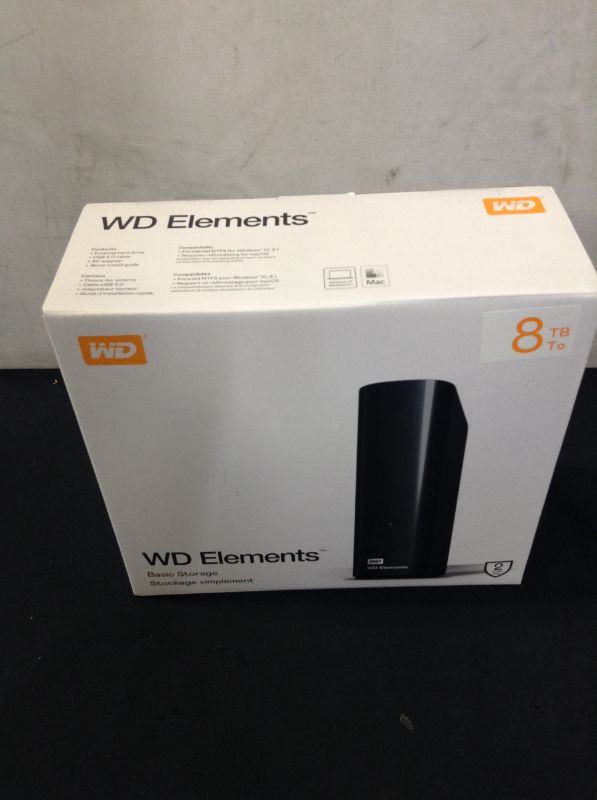 Photo 1 of WD 8TB Elements Desktop Hard Drive HDD, USB 3.0 & 5TB Elements Portable External Hard Drive HDD, USB 3.0, Compatible with PC, Mac, PS4 & Xbox - WDBU6Y0050BBK-WESN
FACTORY SEALED