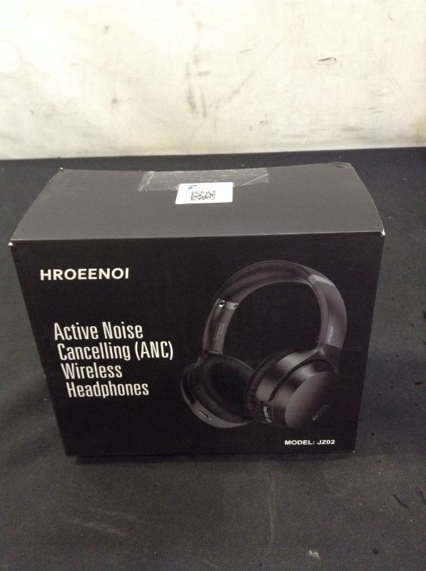 Photo 2 of Active Noise Cancelling Headphones, HROEENOI JZ02 Bluetooth Headphones, Wireless Over Ear Headphones with CVC 8.0 Microphone Deep Bass Headset, 40 Hours Playtime for Travel Work TV Phone - Black
