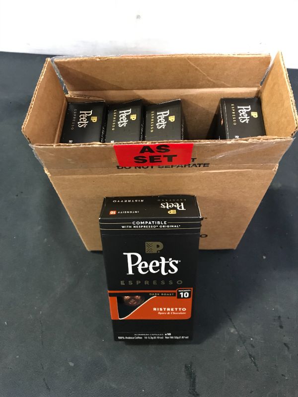 Photo 3 of Peet's Coffee Espresso Capsules Ristretto, Intensity 10, 50 Count Single Cup Coffee Pods Compatible with Nespresso Original Brewers BEST BY 08.02.2022