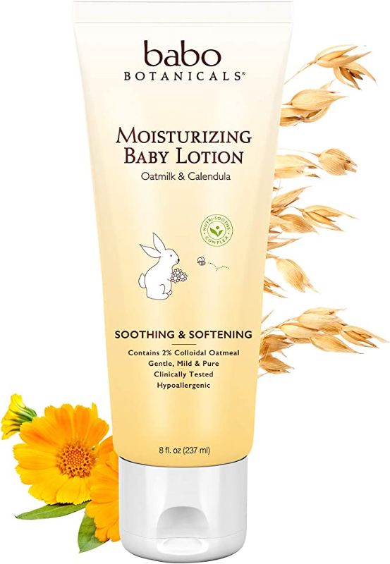 Photo 1 of Babo Botanicals Moisturizing Lotion - Face & Body Plant-Based Lotion for Babies, Kids & Adults with Sensitive or Dry Skin - with Colloidal Oatmeal, Organic Calendula & Shea Butter - 8 fl. oz.
