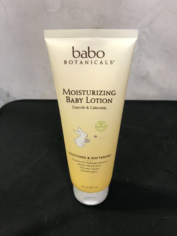 Photo 2 of Babo Botanicals Moisturizing Lotion - Face & Body Plant-Based Lotion for Babies, Kids & Adults with Sensitive or Dry Skin - with Colloidal Oatmeal, Organic Calendula & Shea Butter - 8 fl. oz.
