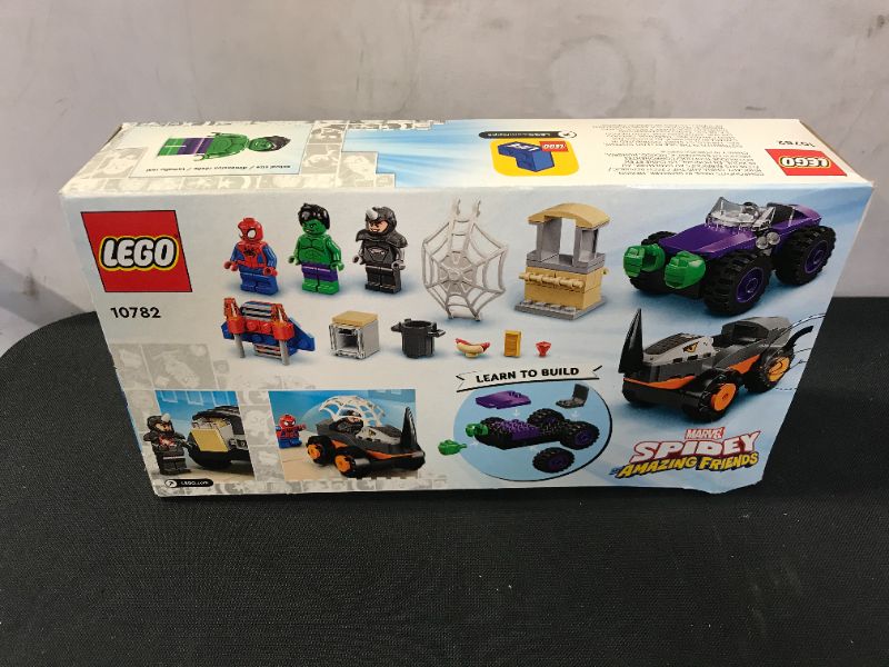 Photo 3 of LEGO Marvel Spidey and His Amazing Friends Hulk vs. Rhino Truck Showdown 10782 Building Kit; Playset Comes with 2 Spider-Man Vehicles; Birthday Gift for Kids Aged 4+ (110 Pieces)

FACTORY SEALED