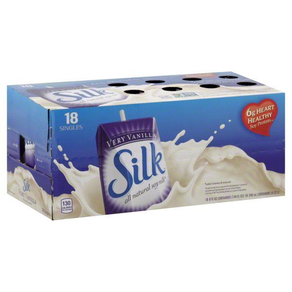 Photo 1 of (18 Pack) Silk Very Vanilla Soymilk, 8 fl oz ----- BEST BY 07 FEB 2023