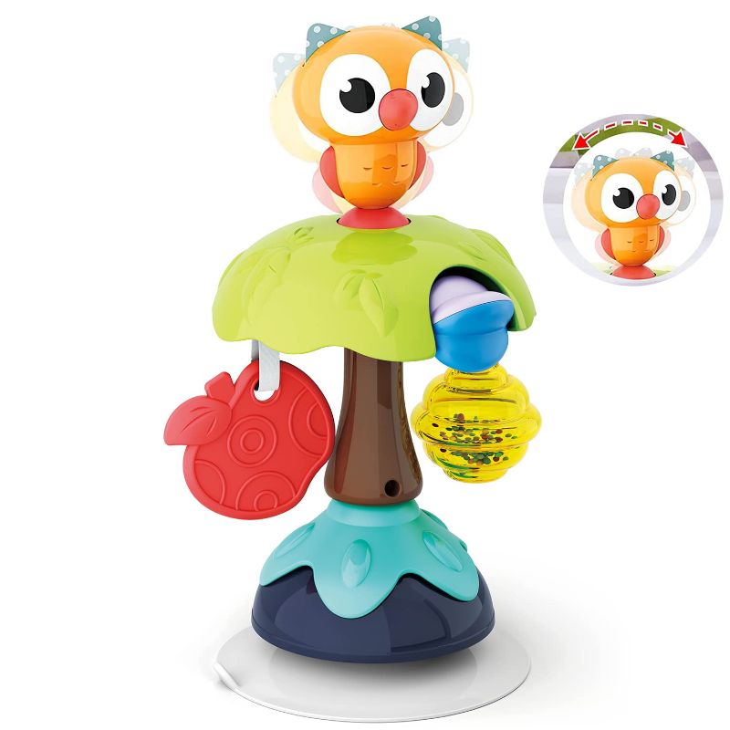 Photo 1 of Baby Sensory High Chair Toy - Developmental Highchair Rattle with Suction Cup for 6 to 12 Months Old Infant & Toddler, Owl
