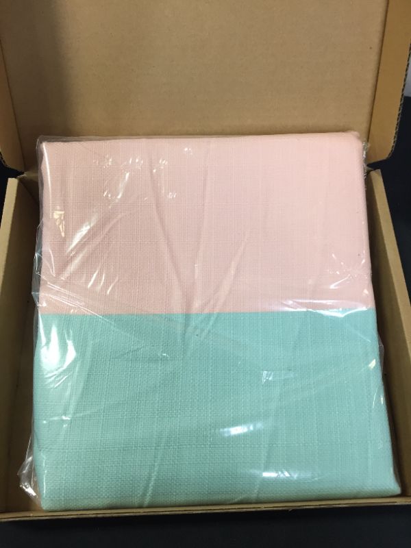 Photo 2 of Amazon Basics Fun and Playful Pink/Mint Rugby Stripe Printed Pattern Microfiber Bathroom Shower Curtain - Pink/Mint Rugby Stripe, 72 Inch
