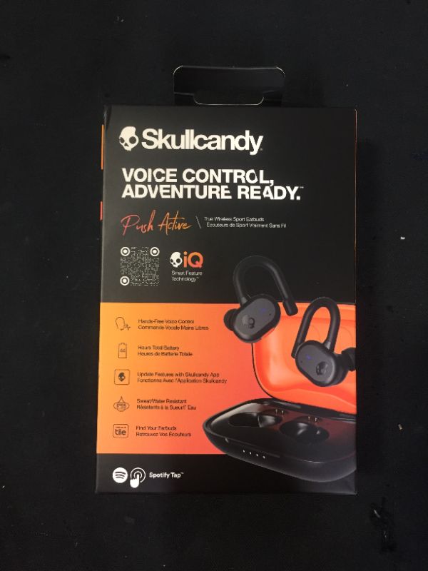 Photo 2 of Skullcandy Push Active True Wireless In-Ear Earbud - True Black/Orange
