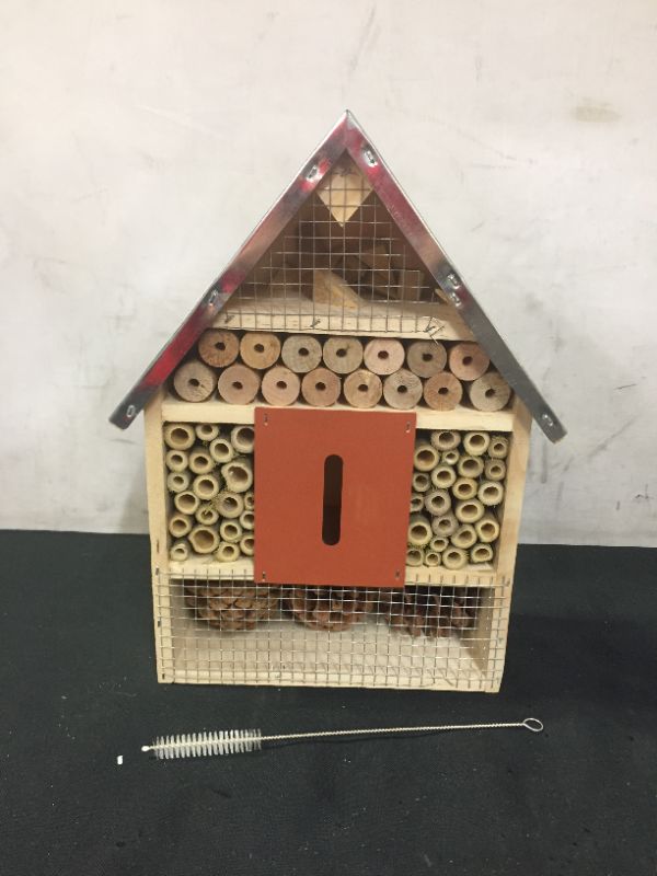 Photo 1 of FUNPENY Wooden Insect House, Insect Hotel with Brush for Butterfly, Bees and Ladybugs
