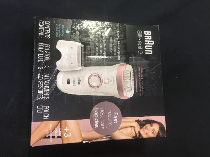 Photo 1 of Braun Epilator Silk-épil 9 9-720, Hair Removal for Women, Wet & Dry, Womens Shaver & Trimmer, Cordless, Rechargeable
