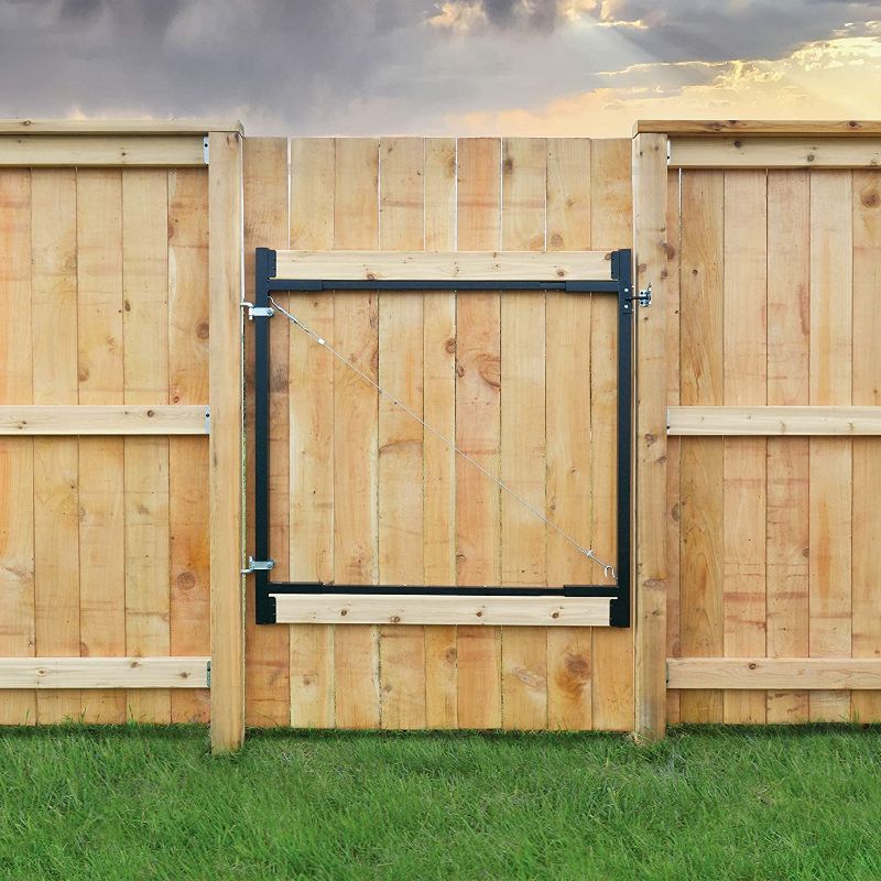 Photo 1 of Adjust-A-Gate - Steel Frame DIY Gate Building Kit - Fits gates 36” to 72” wide, up to 6’ tall - New Black Color - AG72LTP
