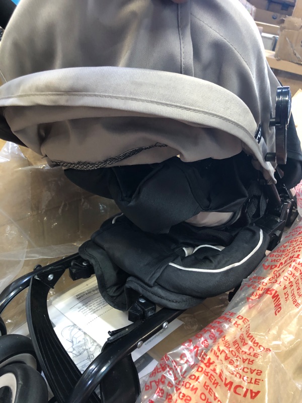 Photo 1 of Evezo 2141A Full-Size Ultra Lightweight Umbrella Stroller, Reclining Seat, 5-Point Safety Harness, Canopy, Storage Bin (Taupe Gray) (214-1A)
