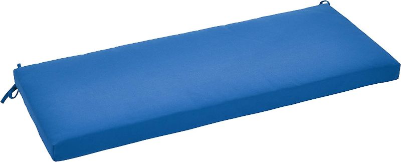 Photo 1 of Amazon Basics Outdoor Patio Bench Cushion - 45 x 18 x 2.5 Inches, Blue
