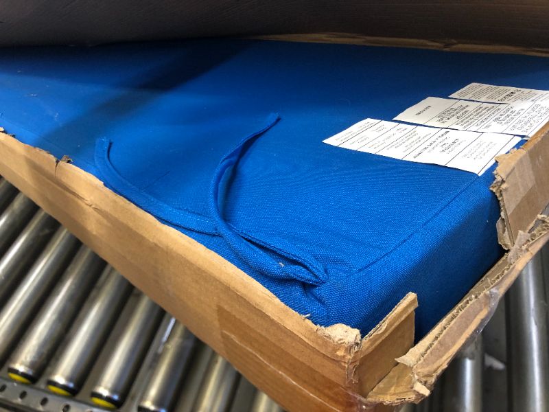 Photo 2 of Amazon Basics Outdoor Patio Bench Cushion - 45 x 18 x 2.5 Inches, Blue
