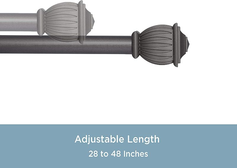 Photo 1 of  Adjustable Curtain Rod, 28-48", French Pewter