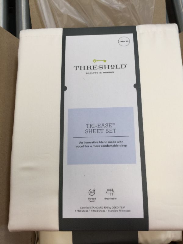 Photo 3 of 500 Thread Count Tri-Ease Sheet Set - Threshold 1 Flat Sheet ,1 Fitted Sheet , 1 Standard Pillowcase.