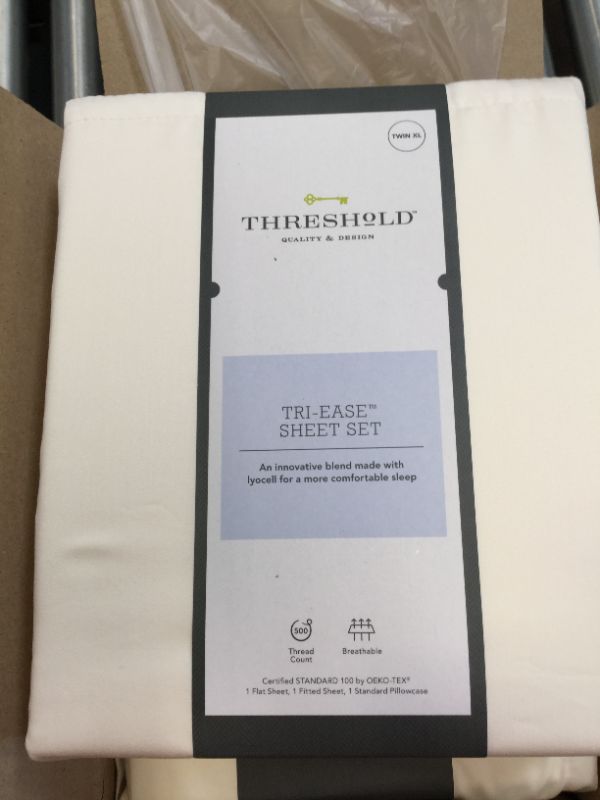 Photo 3 of 500 Thread Count Tri-Ease Sheet Set - Threshold , Size Twin/Twin XL  , Pack Of 3 Sets