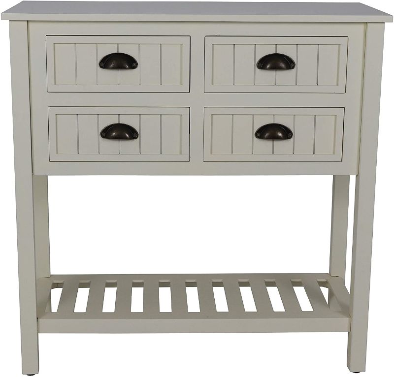 Photo 1 of Bailey Bead Board 4-Drawer Console Table
