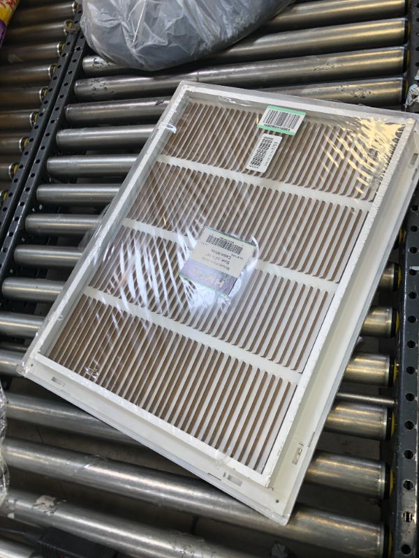 Photo 2 of 24" X 18 Steel Return Air Filter Grille for 1" Filter - Easy Plastic Tabs for Removable Face/Door - HVAC Duct Cover - Flat Stamped Face - White [Outer Dimensions: 25.75 X 17.75]
