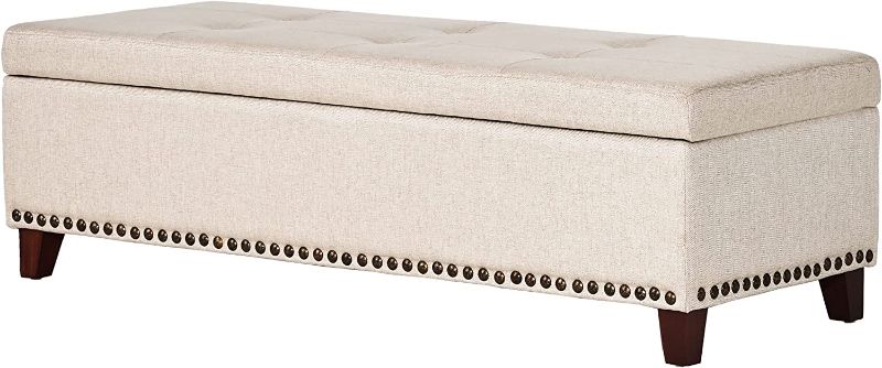 Photo 1 of Christopher Knight Home Gavin Fabric Storage Ottoman, Beige
