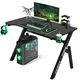 Photo 1 of Gaming Computer Desk 45.2" x 23.4" Home Office Extra Large Modern Ergonomic Black PC Carbon Fiber Table Gamer Workstation with Cup Holder Headphone Hook
