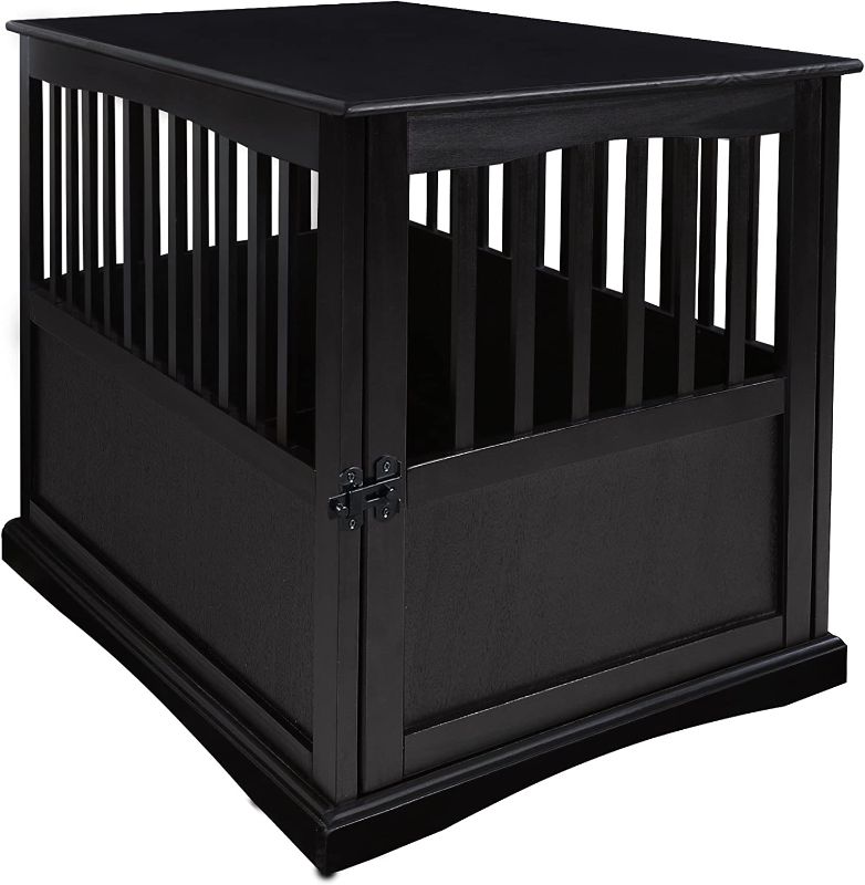 Photo 1 of Casual Home Wooden Large Pet Crate, End Table, Black
