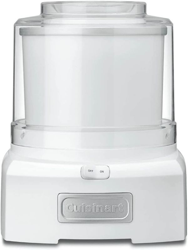 Photo 1 of Cuisinart ICE-21P1 1.5-Quart Frozen Yogurt, Ice Cream and Sorbet Maker, Double Insulated Freezer Bowl elminates the need for Ice and Makes Frozen Treats in 20 Minutes or Less, White
