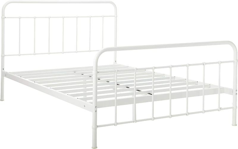Photo 1 of ZINUS Florence Full Panel Metal Platform Bed Frame / Mattress Foundation / No Box Spring Needed / Easy Assembly, White, Full
