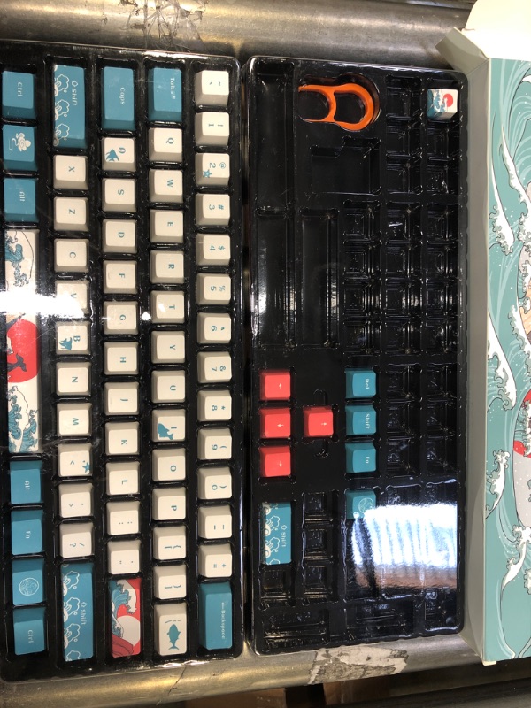 Photo 1 of COSTOM XVX M61 60% Wireless Mechanical Keyboard, 2.4G/USB-C Gaming Keyboard with RGB Backlit, 61 Keys Mini Portable Custom Keyboard for Windows Mac PC Gaming(Coral Sea Theme, Gateron Brown Switch)
