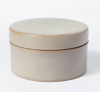 Photo 1 of 7" x 7" Round Carved Ceramic Box Gray - Threshold™ designed with Studio McGee
3 pack
