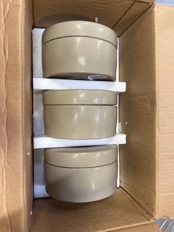 Photo 2 of 7" x 7" Round Carved Ceramic Box Gray - Threshold™ designed with Studio McGee
3 pack
