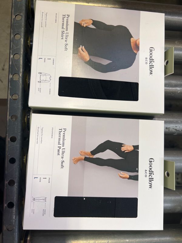 Photo 3 of Men's Tall Premium Long Sleeve Thermal Undershirt - Goodfellow & Co™ Black L
Men's Premium Thermal Pants - Goodfellow & Co™ Black L
2 SETS OF 2