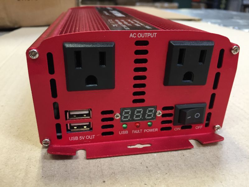 Photo 2 of LVYUAN 1500W/3000W Power Inverter Dual AC Outlets and Dual USB Charging Ports DC 12V to 110V AC Car 12V Inverter Converter with Digital Display 4 External 40A Fuses for Blenders, vacuums, Power Tools
