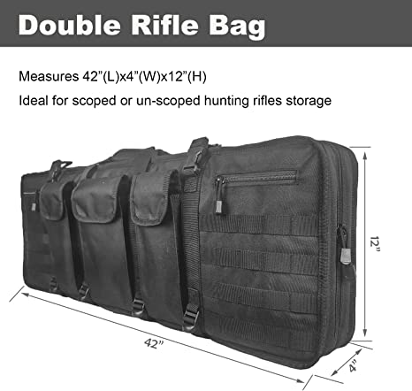 Photo 3 of 42 Inch Vehicle Seat Back Rifle Case Tactical Double Gun Bag for Hunting Accessories Storage and Transport Universal Fit F150 Truck SUV Pickups
