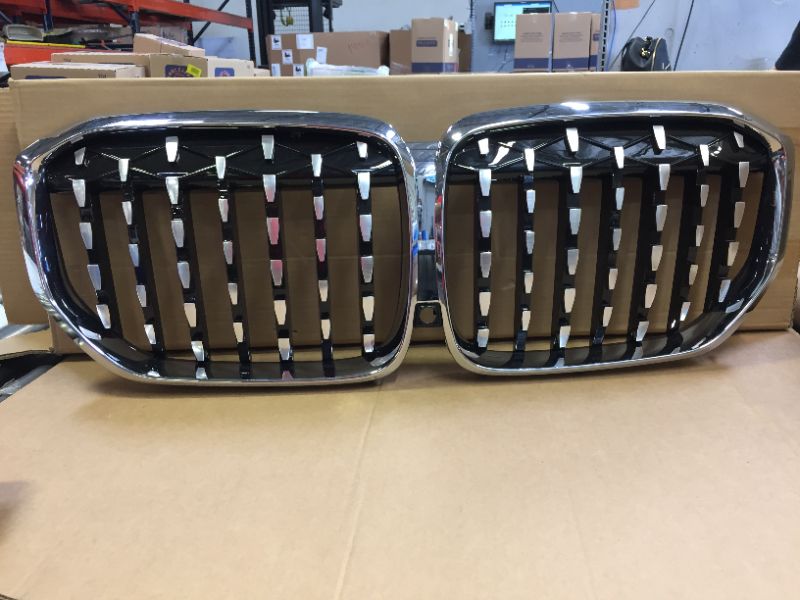 Photo 2 of  Chrome diamond grill compatible WITH 2019-2021 X5 G05 ABS GLOSS (SILVER FINISH )