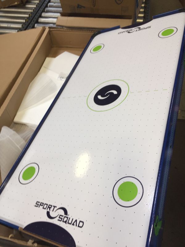 Photo 2 of Sport Squad HX40 40 inch Table Top Air Hockey Table for Kids and Adults - Electric Motor Fan - Includes 2 Pushers and 2 Air Hockey Pucks - Great for Playing on The Floor, Tabletop, or Dorm Room
