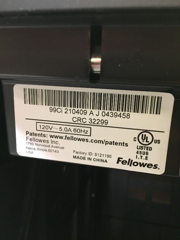 Photo 5 of Fellowes Powershred 99Ci 18-Sheet Capacity - Jam Proof Cross-Cut Paper Shredder
