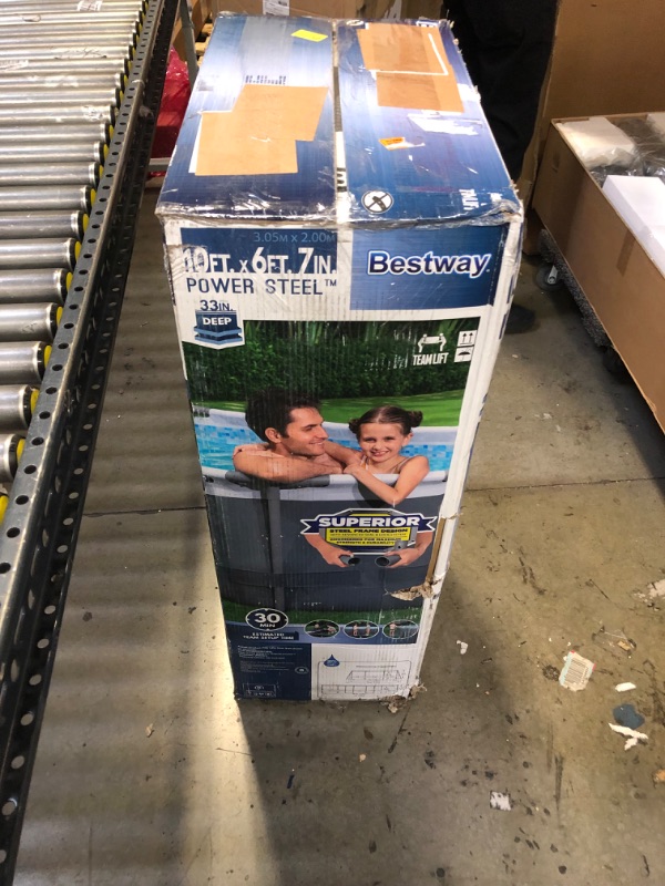 Photo 5 of Bestway Oval Above Ground Pool Set (10' x 6'7" x 33")| Includes Filter Pump & ChemConnect Dispenser
