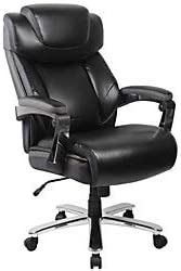 Photo 1 of Flash Furniture HERCULES Series Big & Tall 500 lb. Rated Black LeatherSoft Executive Swivel Ergonomic Office Chair with Adjustable Headrest
