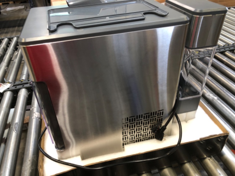 Photo 2 of GE Profile Opal | Countertop Nugget Ice Maker with Side Tank | Portable Ice Machine Makes up to 24 lbs. of Ice Per Day | Stainless Steel Finish
