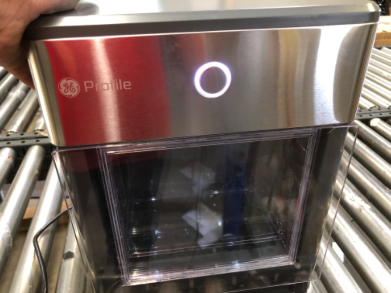 Photo 3 of GE Profile Opal | Countertop Nugget Ice Maker with Side Tank | Portable Ice Machine Makes up to 24 lbs. of Ice Per Day | Stainless Steel Finish
