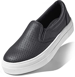 Photo 1 of DAILYSHOES PLATFORM SLIP-ON SNEAKERS ROUND TOE LOW CUT THICK SOLE DRESS SLIP ON SHOES BALLET FLAT SKATE WALKING SHOES SIZE 7.5