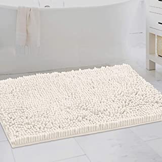 Photo 1 of Bathroom Rugs Bath Mat Bath Rugs Bath Mats for Bathroom Non Slip Extra Thick Buncy Soft Chenille Bath Rug Fulffy Shag, Indoor Rug Carpet for Entry Living Room (Ivory, Extra Large 24" x 36")
