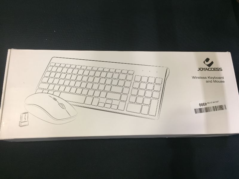 Photo 3 of Wireless Keyboard and Mouse,J JOYACCESS USB Slim Wireless Keyboard Mouse with Numeric Keypad Compatible with iMac Mac PC Laptop Tablet Computer Windows (Silver White)
